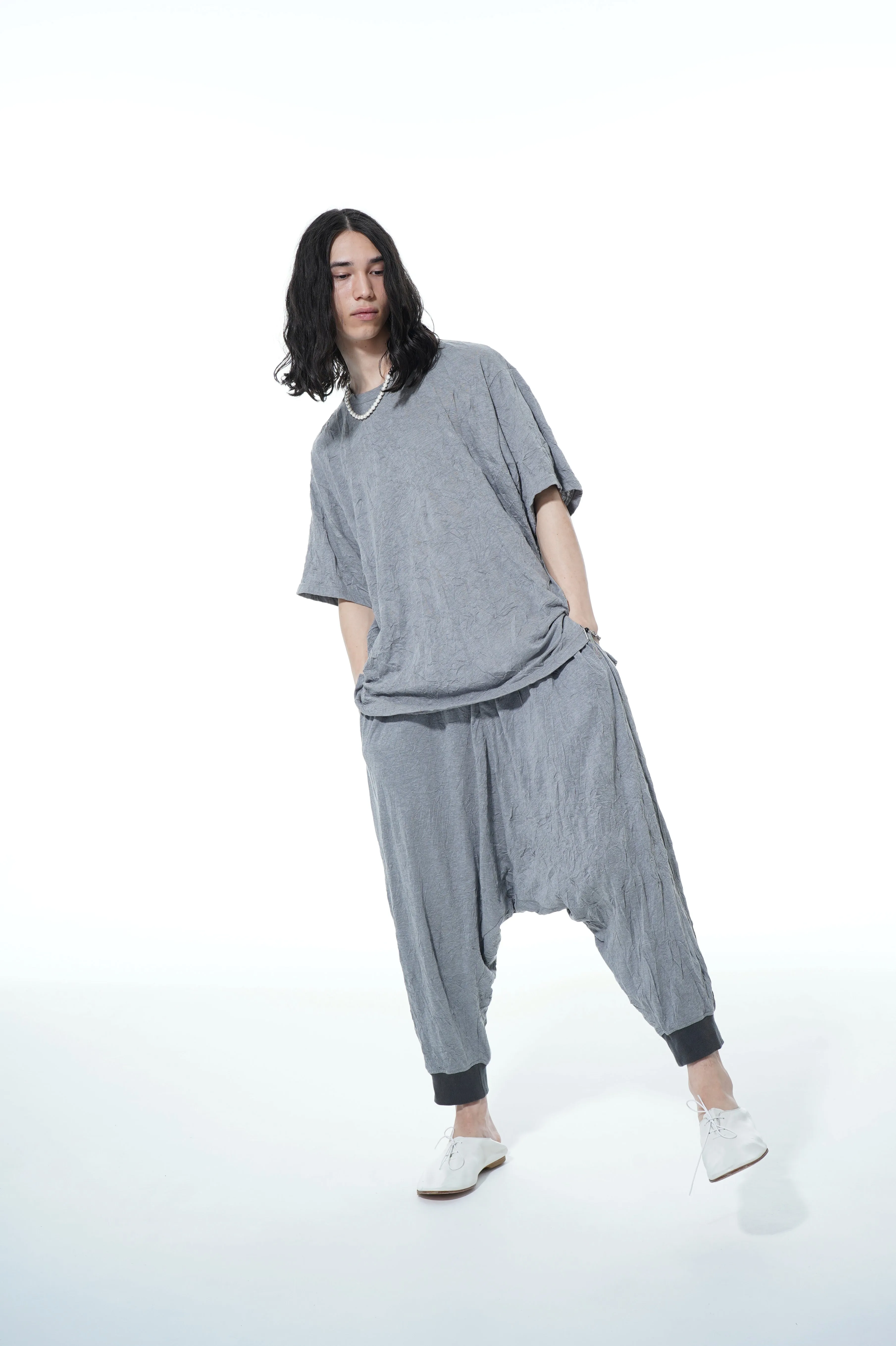 30/-T/C JERSEY CATCH WASHER HEM RIB BALLOON SARUEL PANTS