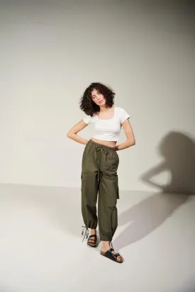 Army Green Parachute Pants