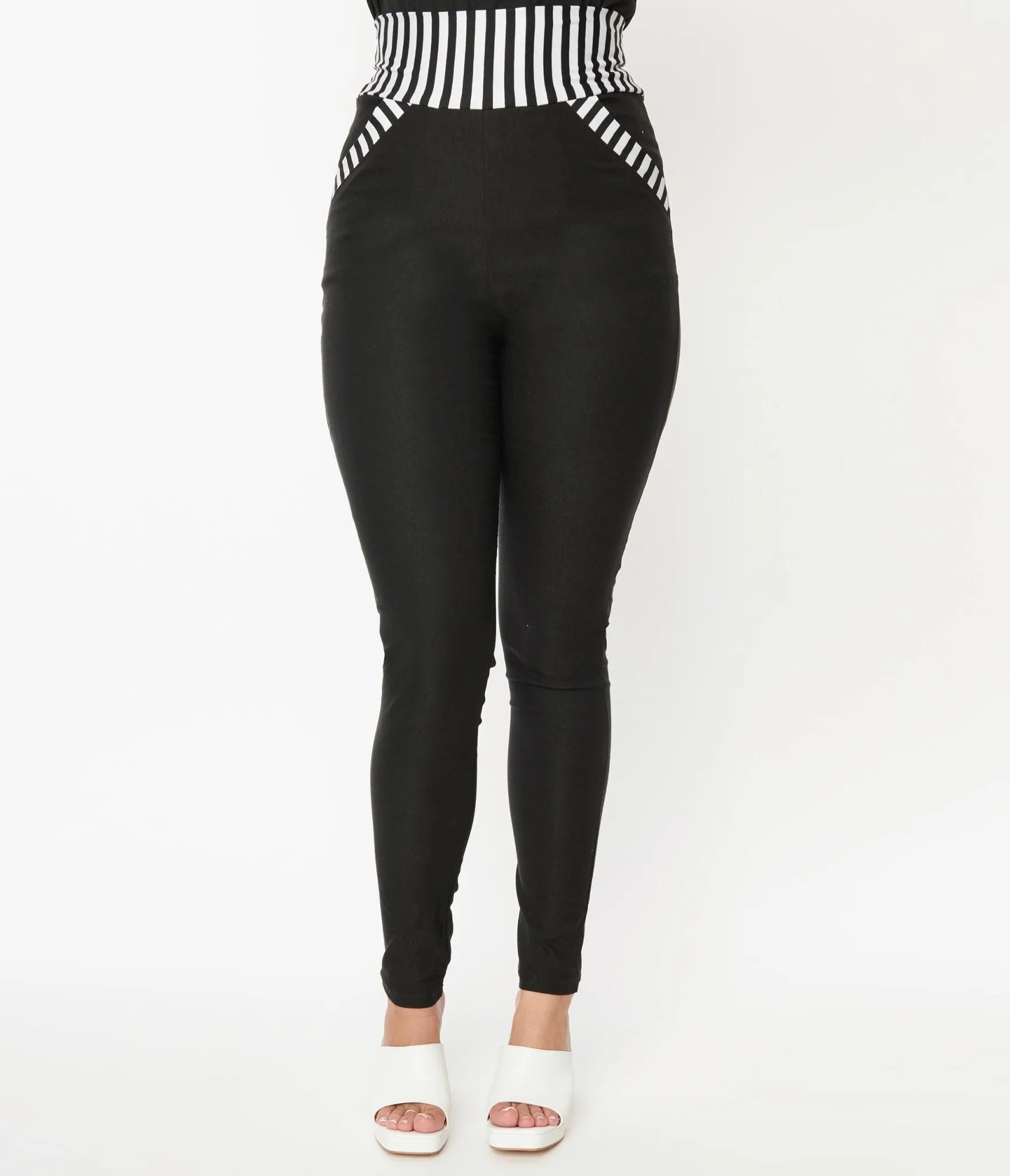 Black & Striped Contrast Showtime Pants