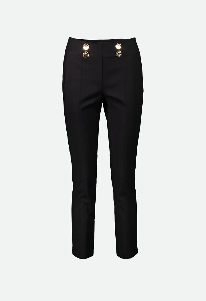 Black Button Front Trouser