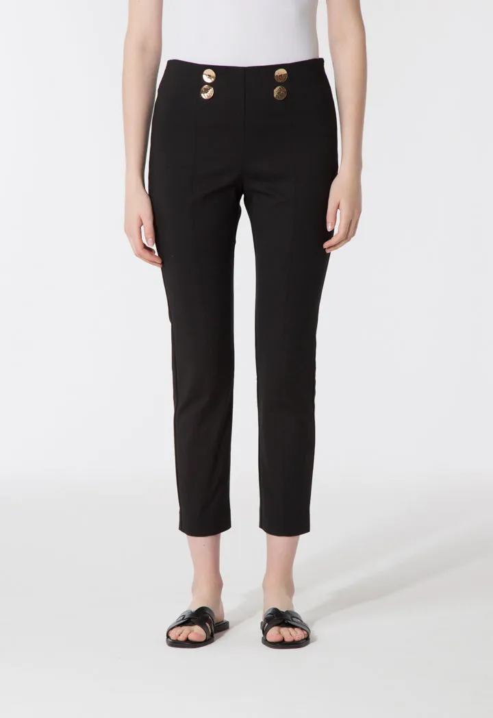 Black Button Front Trouser