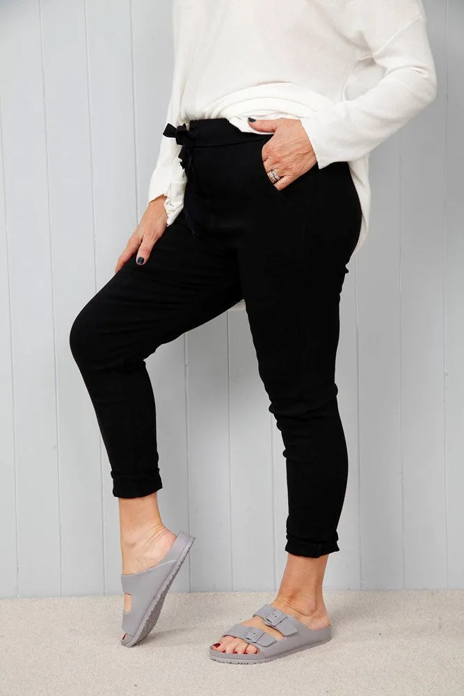 Black Plain Magic Pants