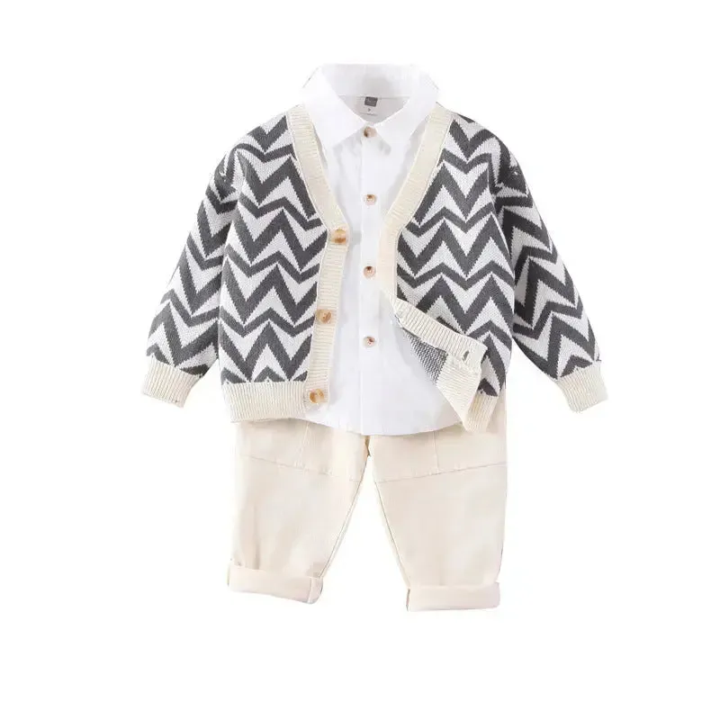 Boys And Girls Wave Cardigan & Trousers