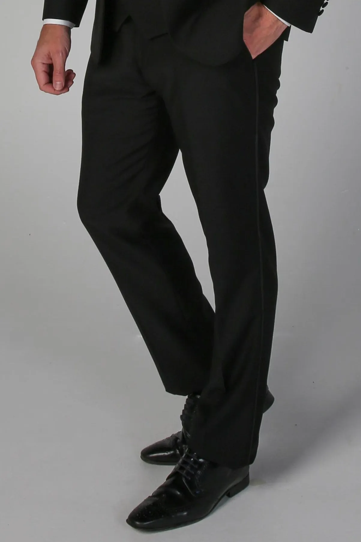 Ford - Men's Black Tuxedo Trousers