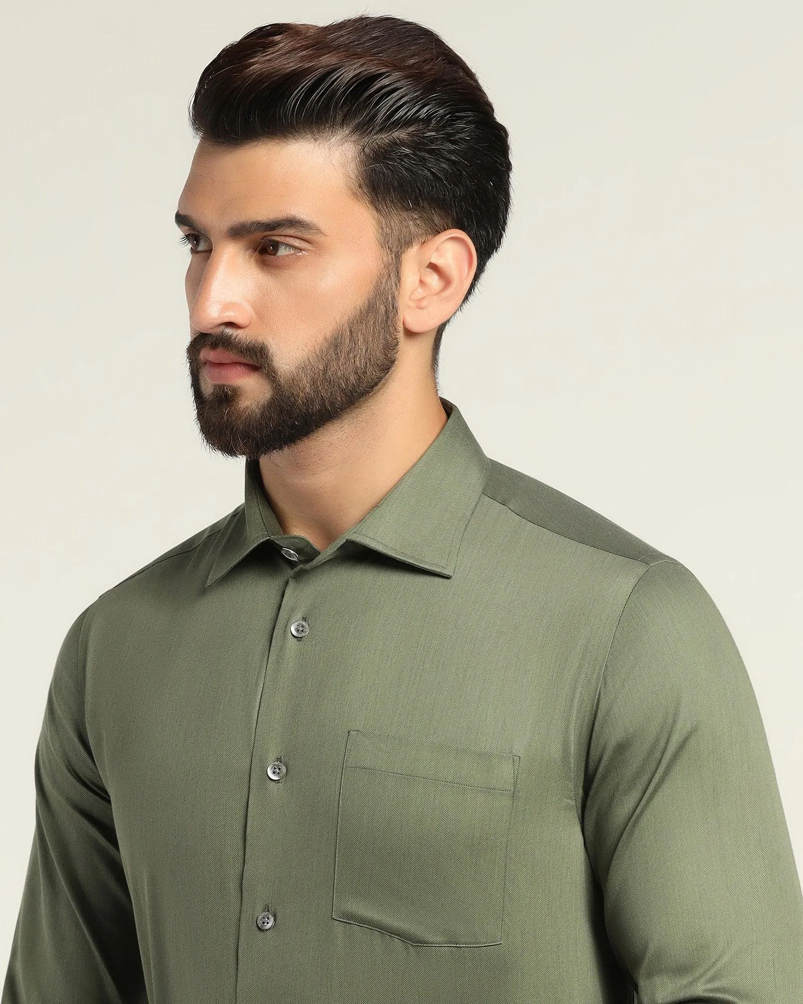 Formal Green Solid Shirt - Pascal