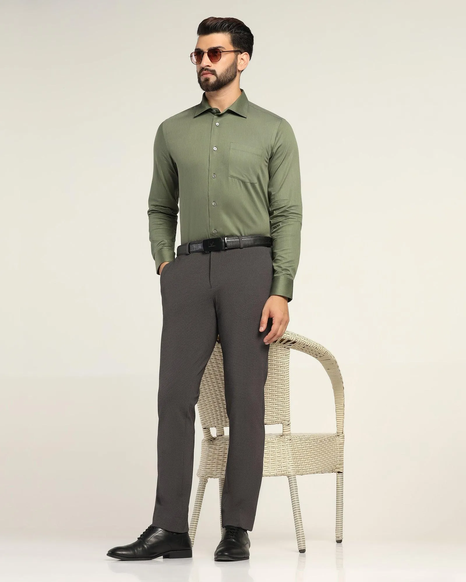 Formal Green Solid Shirt - Pascal