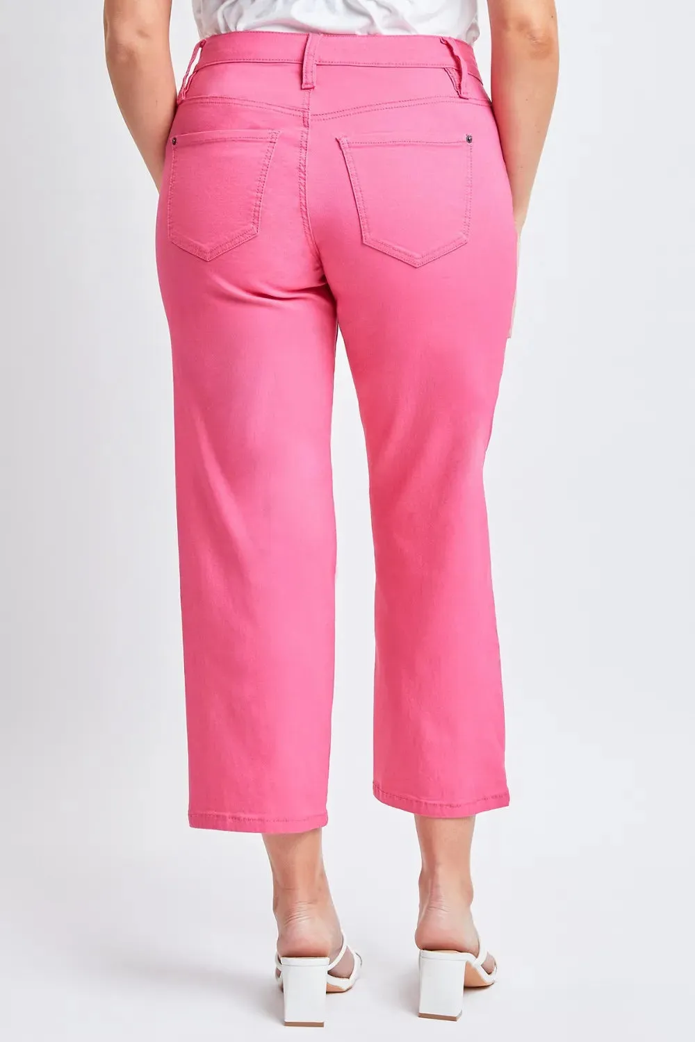 Full Size Mid-Rise Hyperstretch Cropped Straight Pants