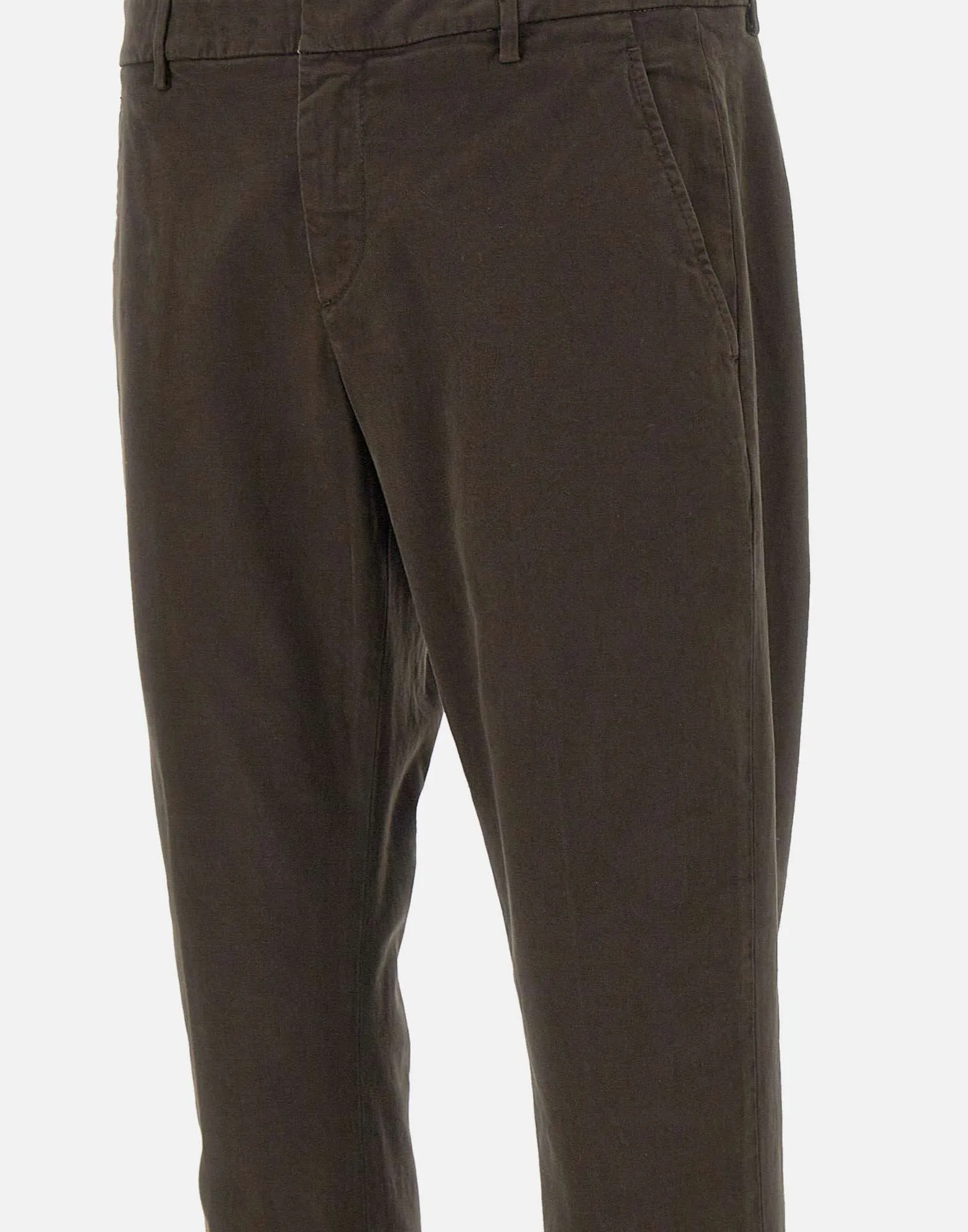 Gaubert Stretch Cotton Trousers in Chocolate