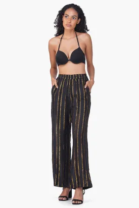 Gold Charm Black Pants