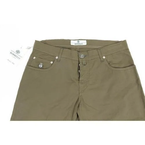 Green 34 EUR - INT. L Luigi Borrelli Mens Trousers 340 PP 27