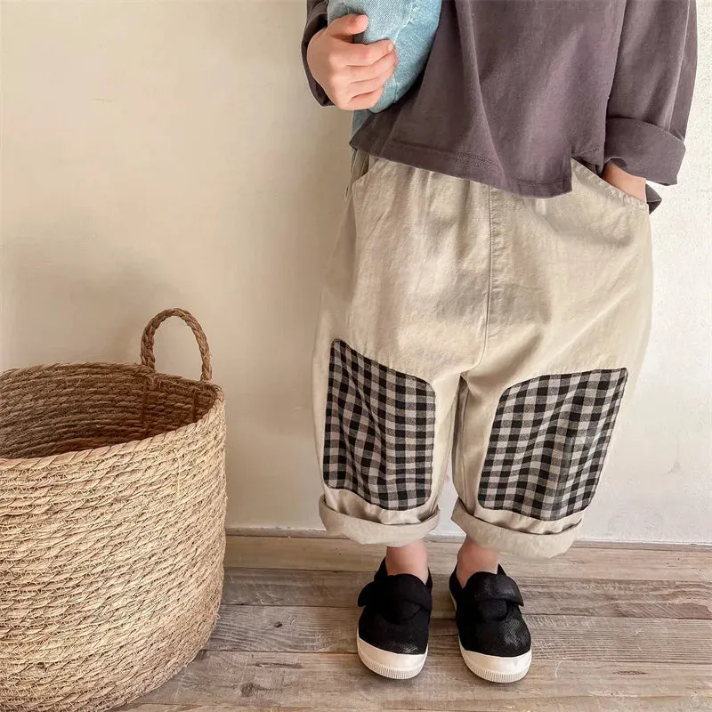 Kids Retro Patched Pants