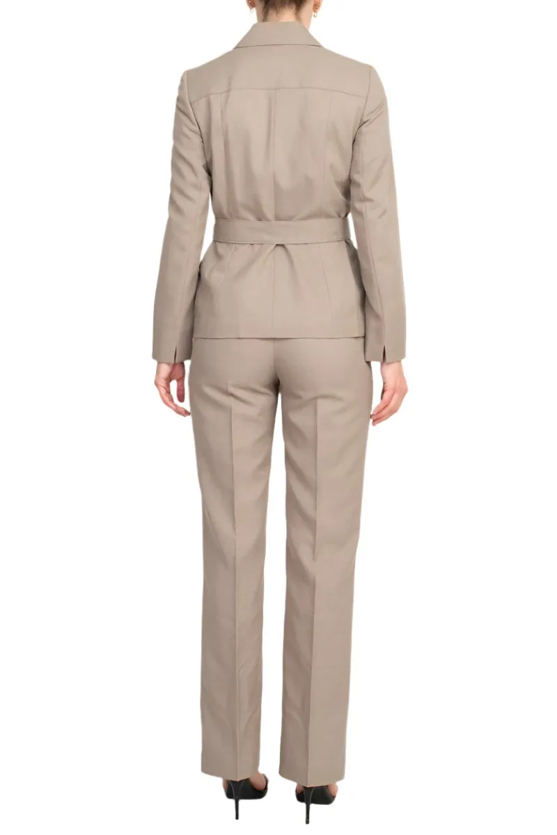 Le Suit 2pc Melange Jacket And Pant Set ( Plus Size )