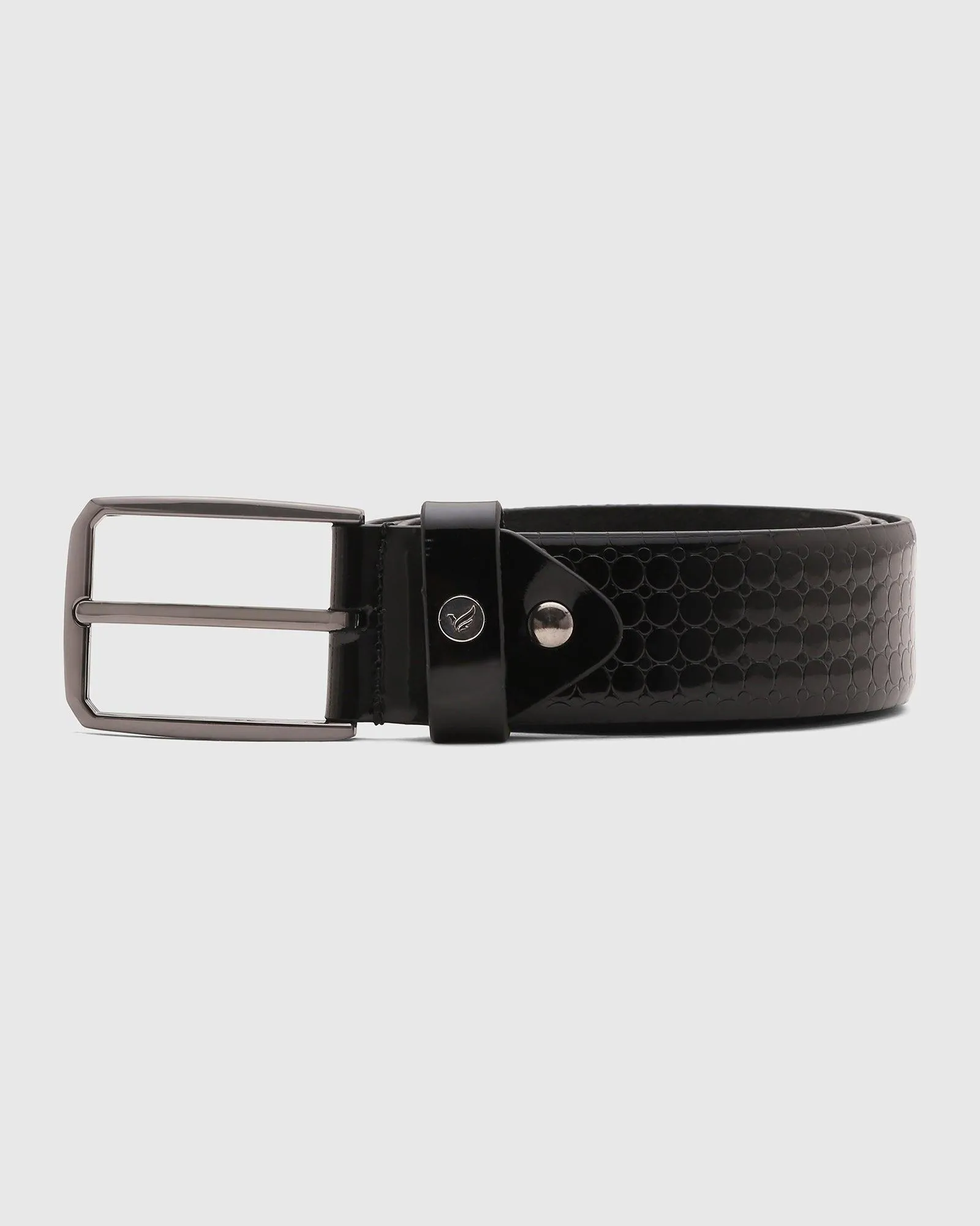 Leather Black Solid Belt - Shaun