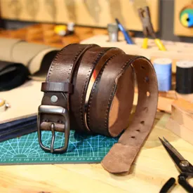 Men's Western Distressed Style Leather Belt