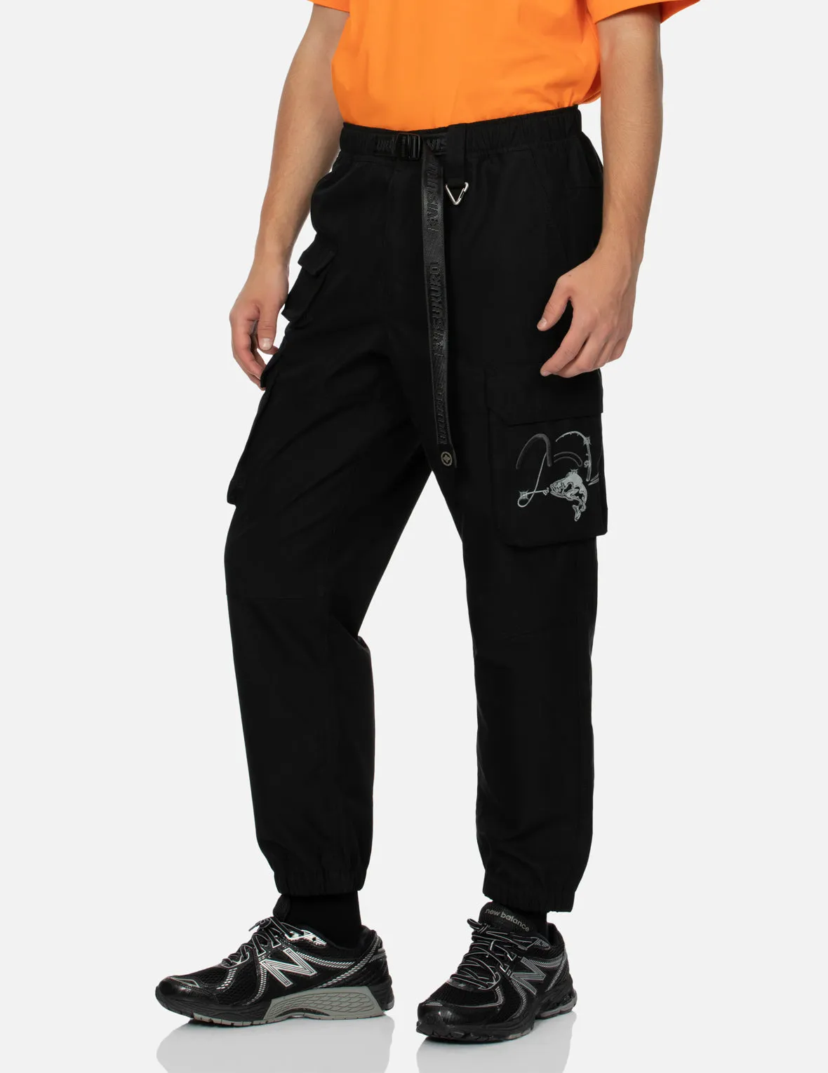 Multi Pockets Fishing Logo Print Regular Fit Joggers