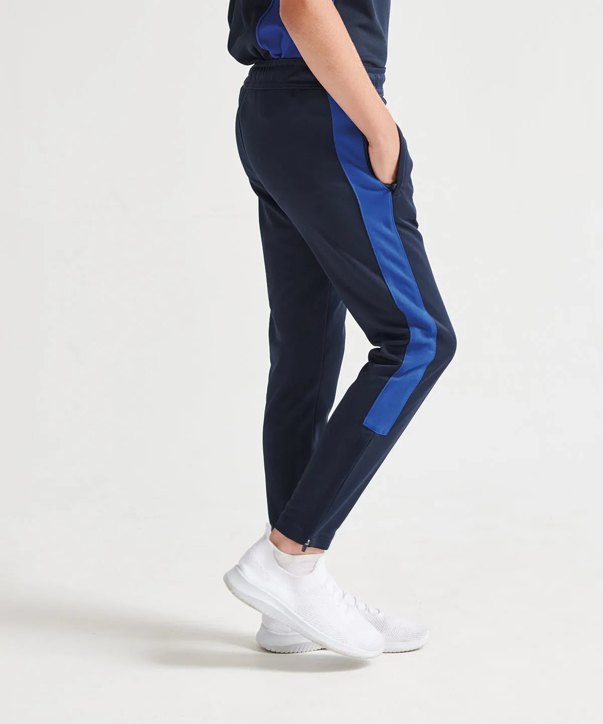 Navy/White - Kids knitted tracksuit pants