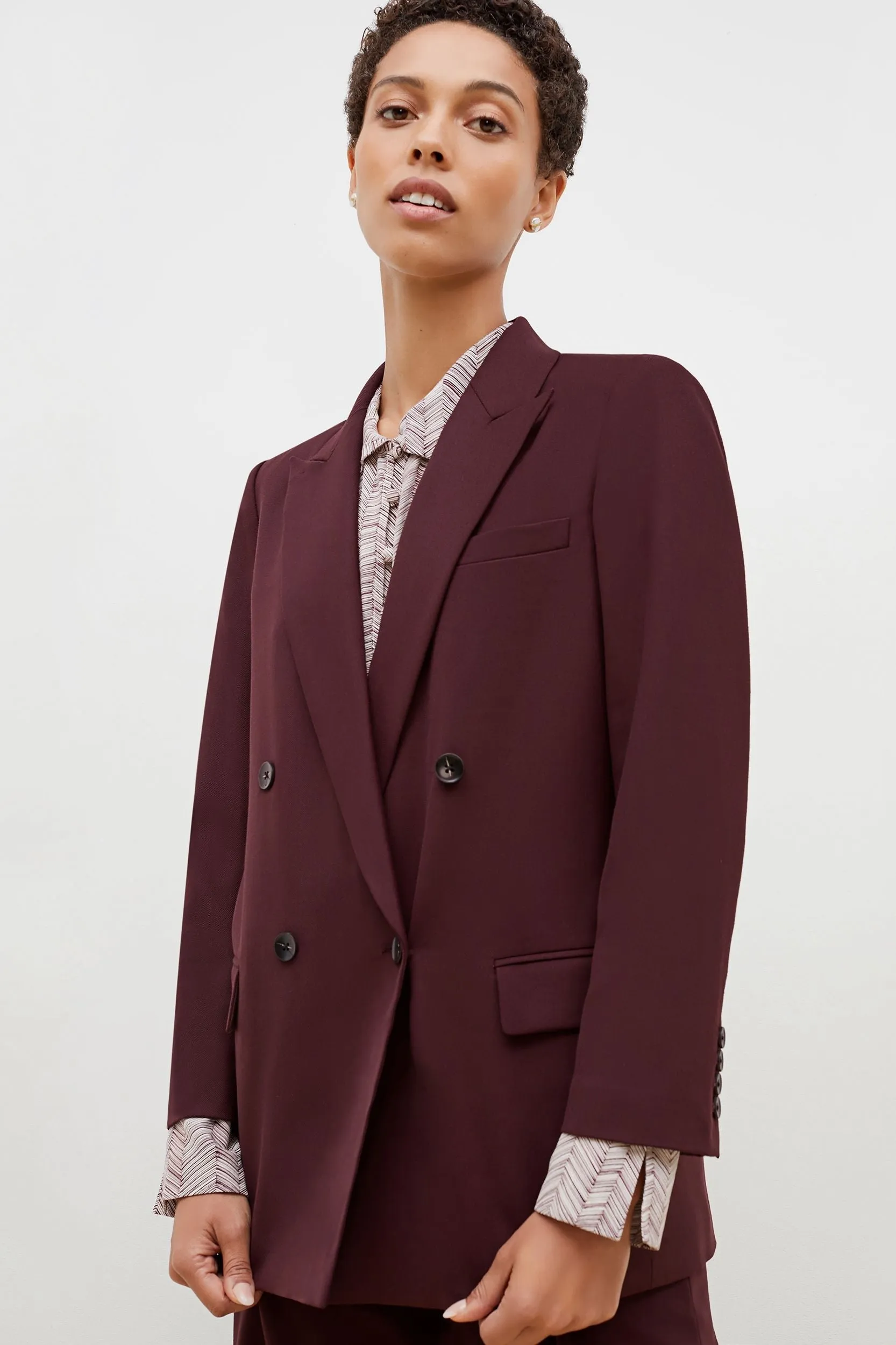 O'Hara Blazer - Sharkskin :: Garnet