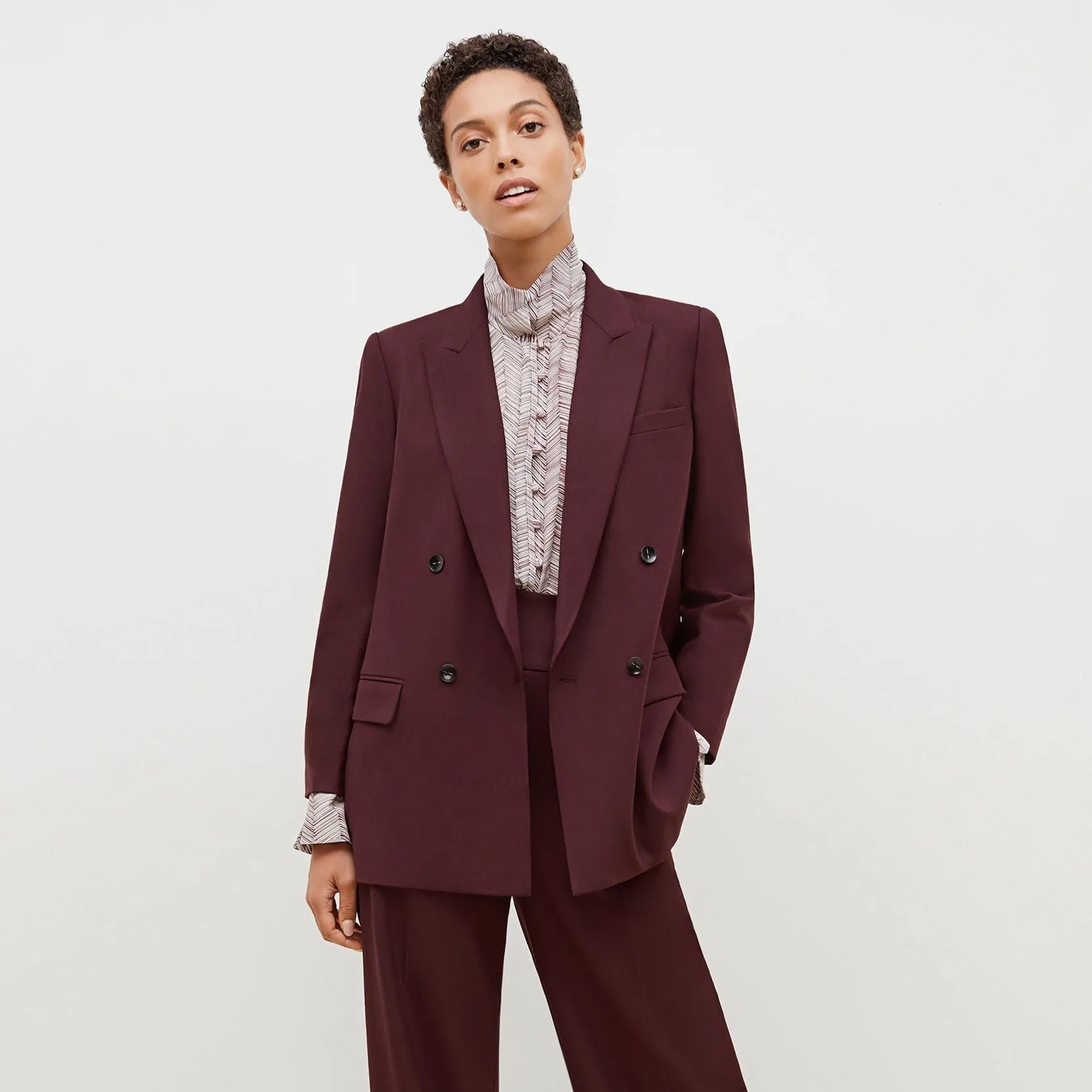 O'Hara Blazer - Sharkskin :: Garnet