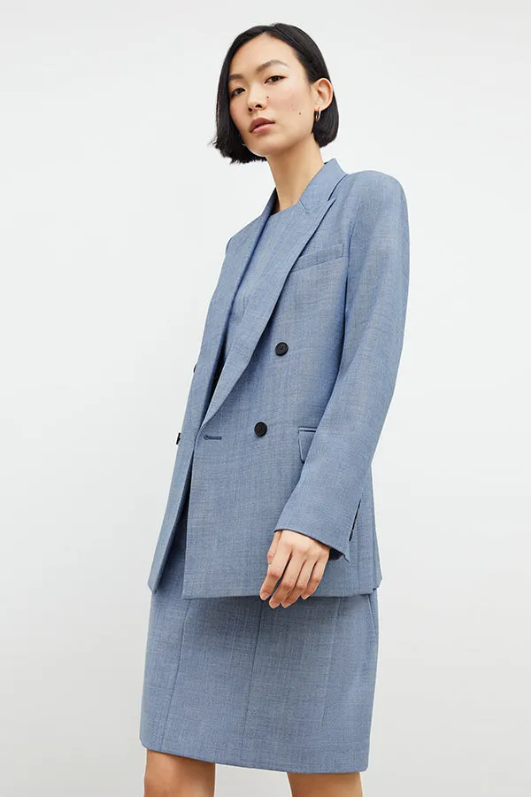 O'Hara Blazer - Sharkskin :: Indigo / White