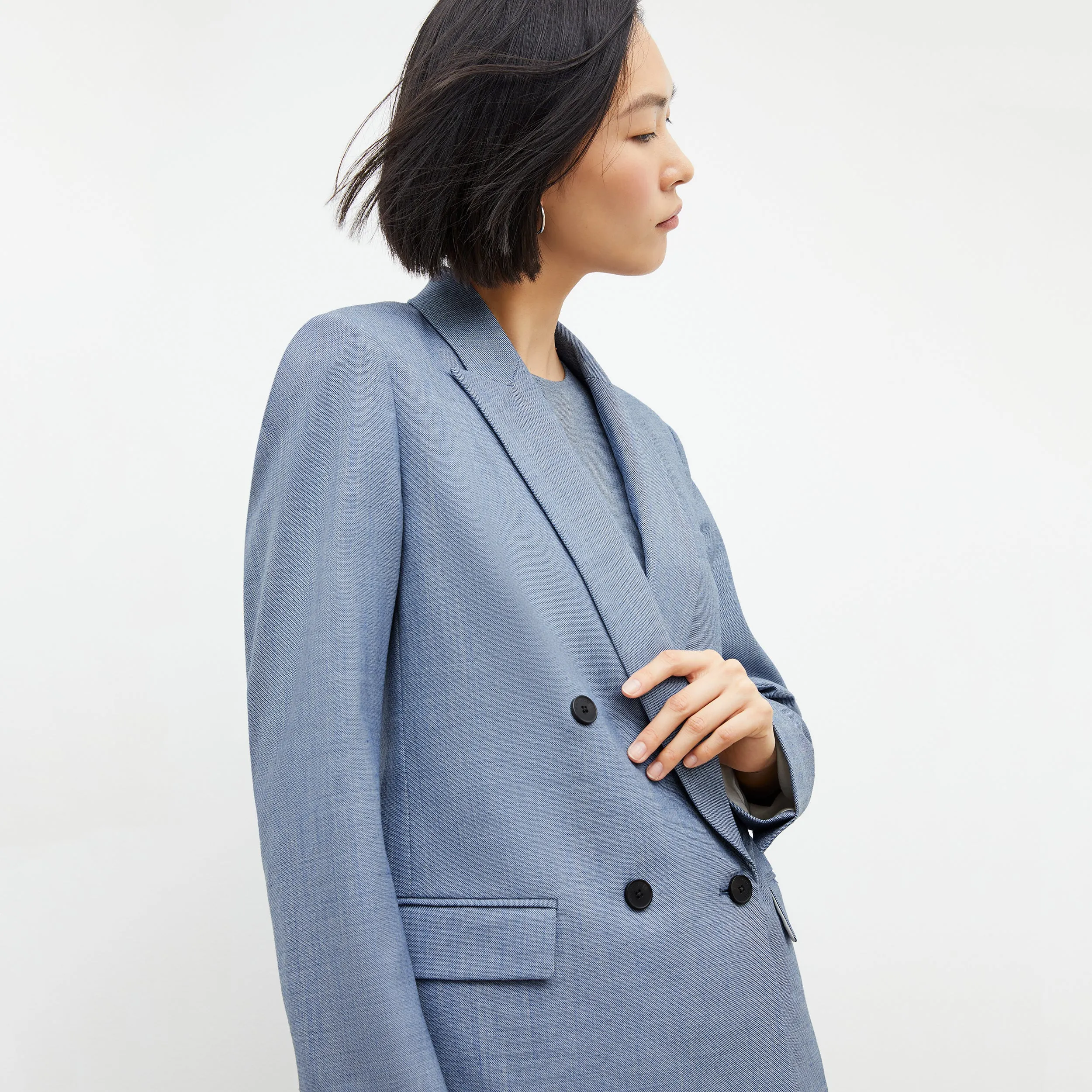 O'Hara Blazer - Sharkskin :: Indigo / White