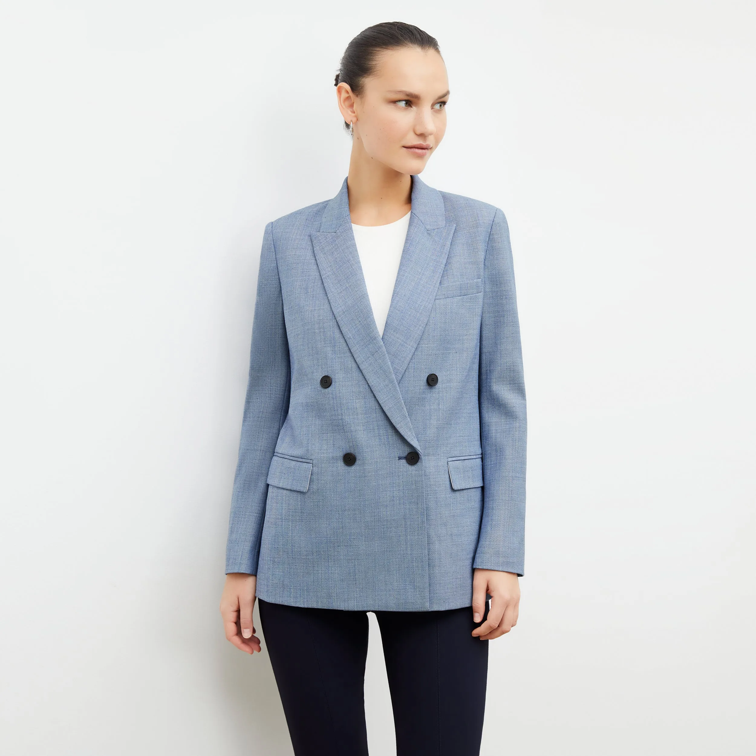 O'Hara Blazer - Sharkskin :: Indigo / White