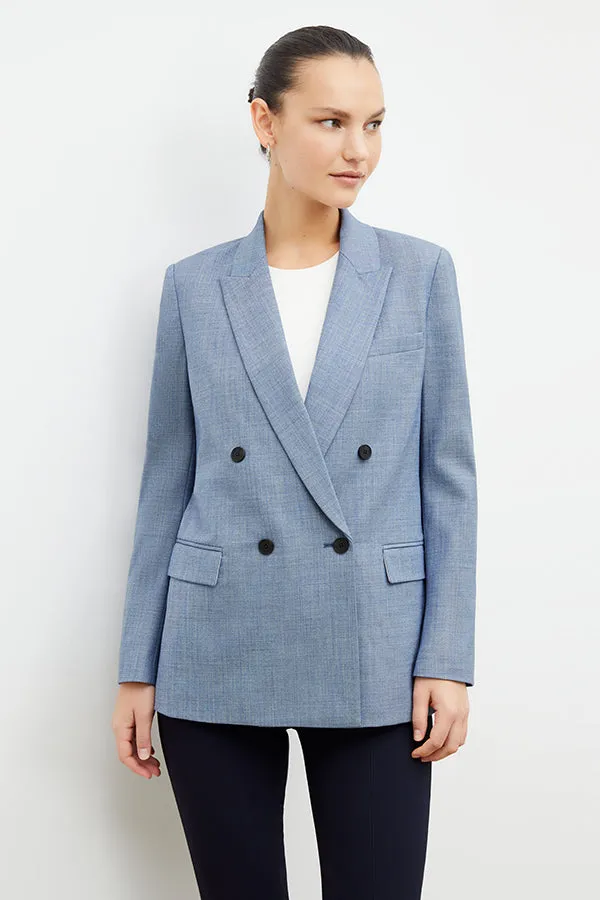 O'Hara Blazer - Sharkskin :: Indigo / White