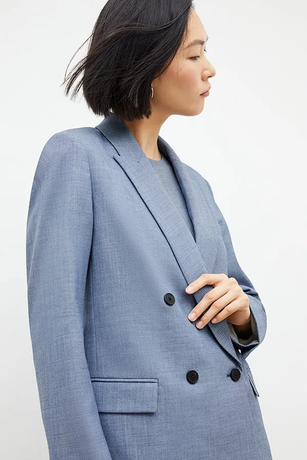 O'Hara Blazer - Sharkskin :: Indigo / White