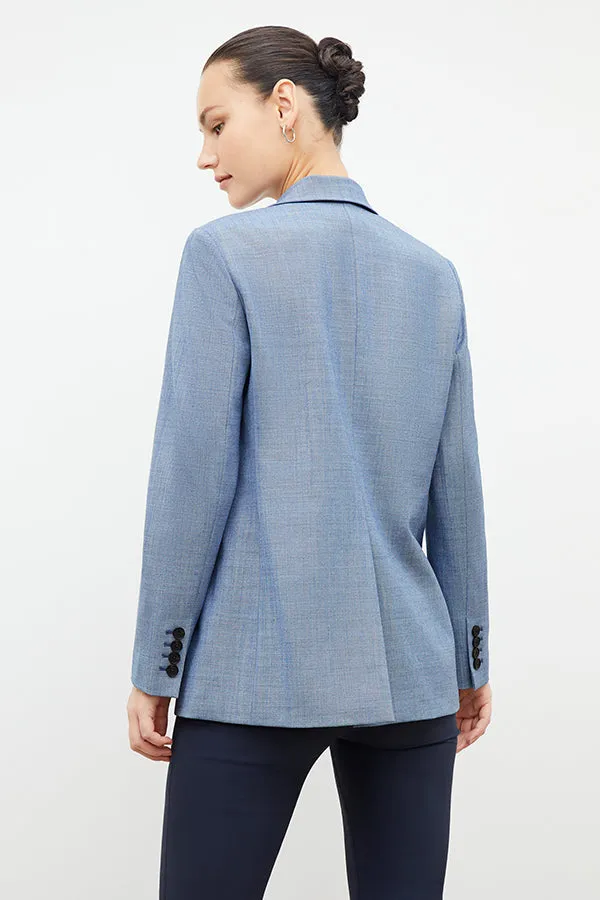 O'Hara Blazer - Sharkskin :: Indigo / White