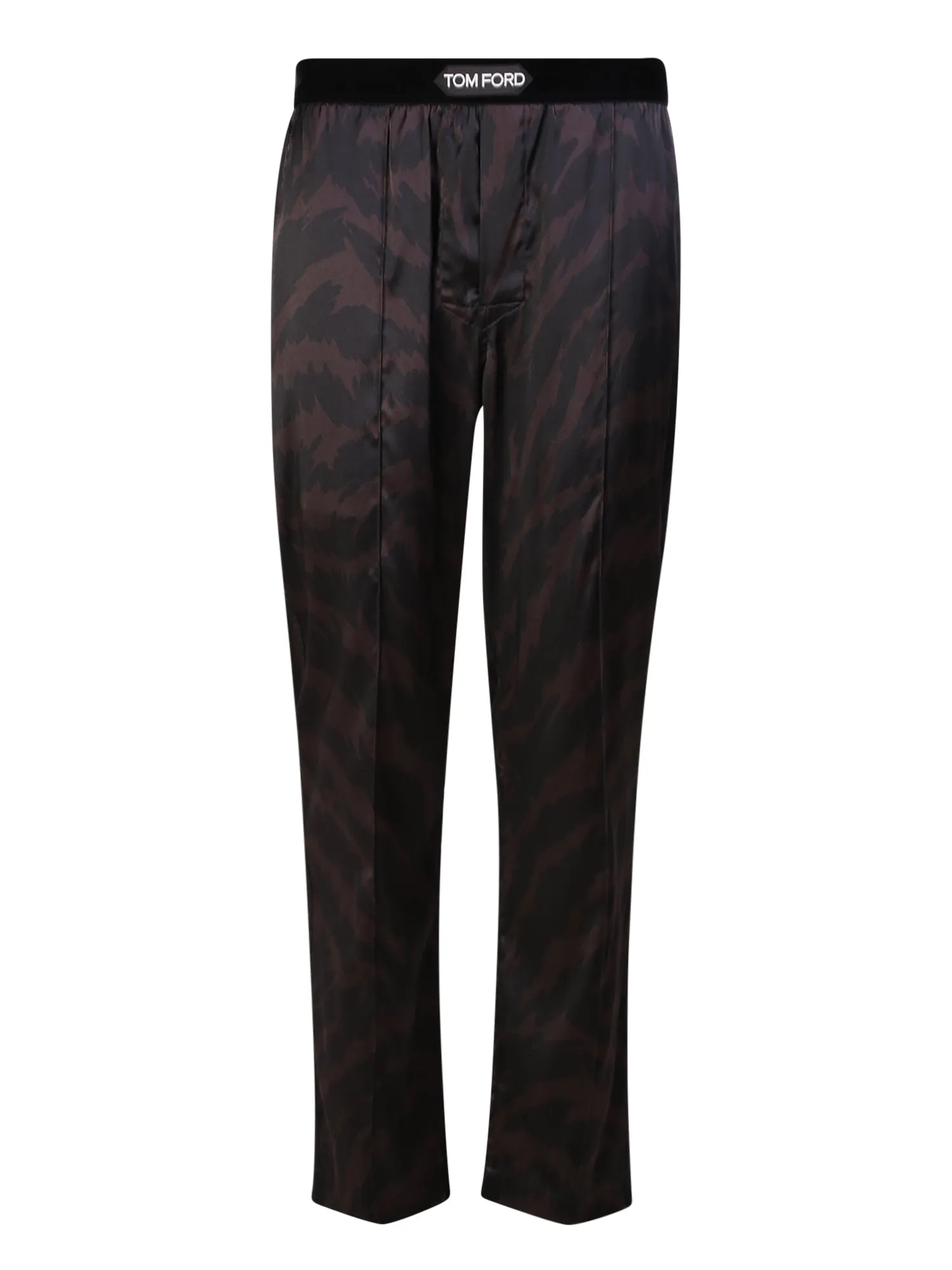 Patterned silk pajama pants