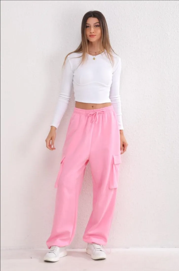 Pink Cargo Trousers