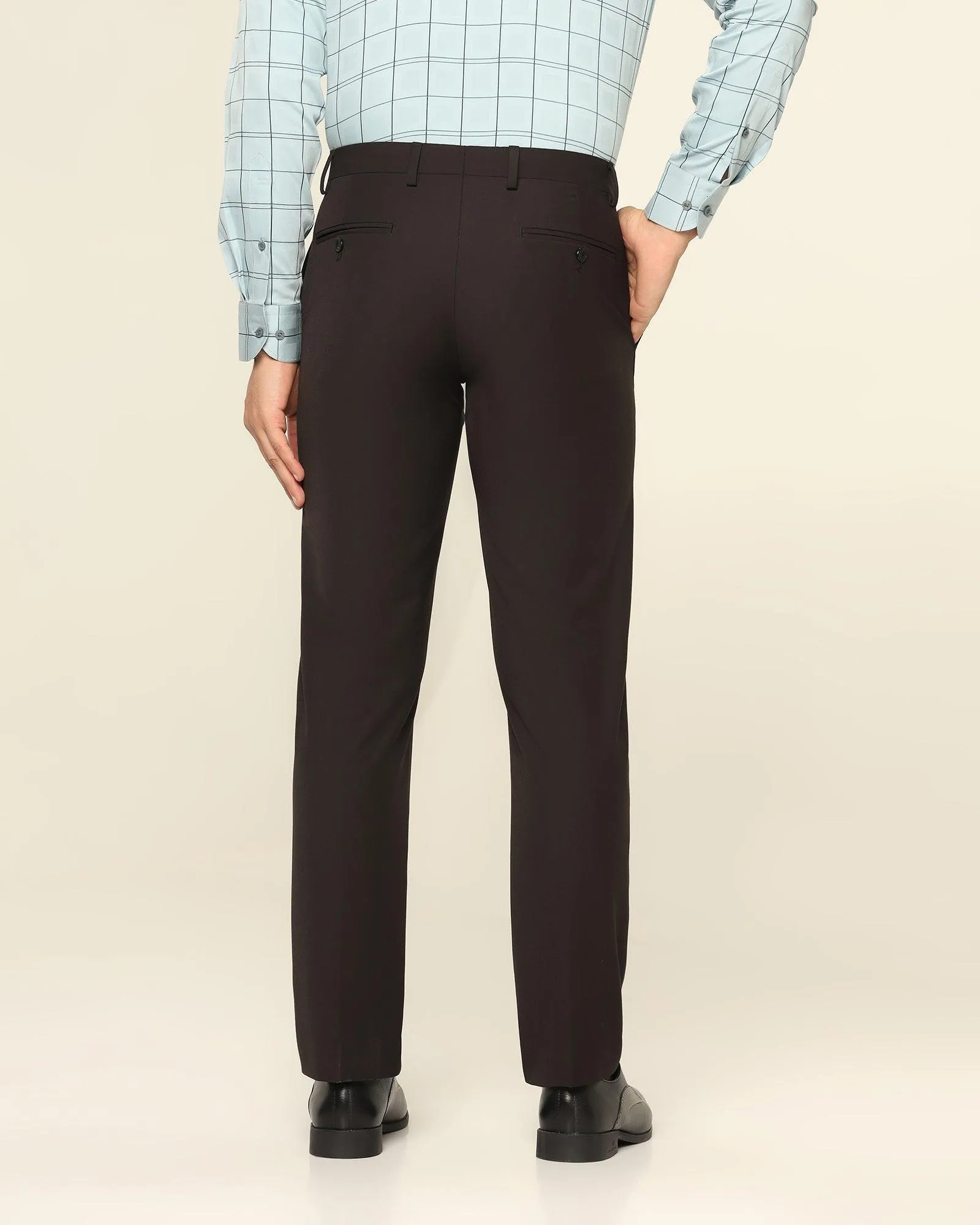 Slim Comfort B-95 Formal Black Solid Trouser - Nedward