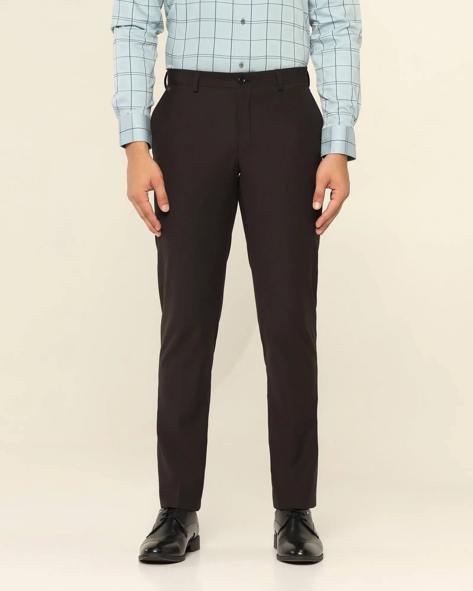 Slim Comfort B-95 Formal Black Solid Trouser - Nedward