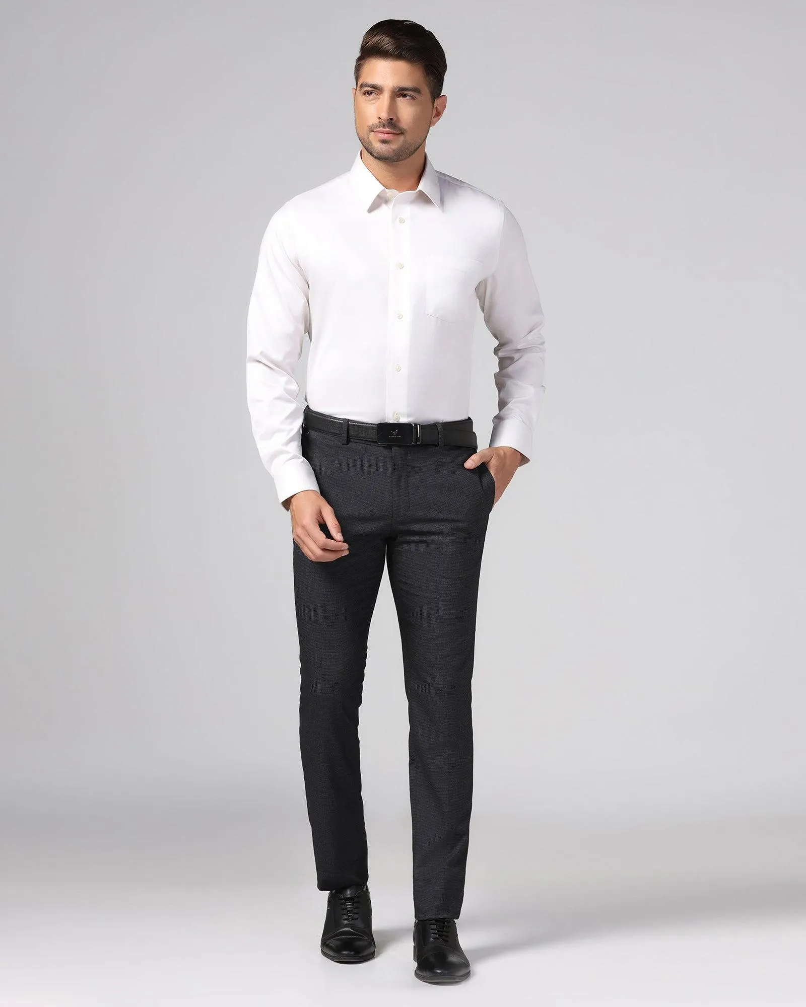 Slim Fit B-91 Formal Black Textured Trouser - Ford