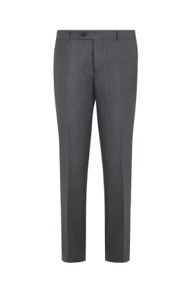 Slim Fit Gray Side Pocket High Waist Dress Pants