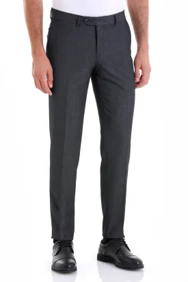 Slim Fit Textured Black Side Pocket Low Waist Dress Pants