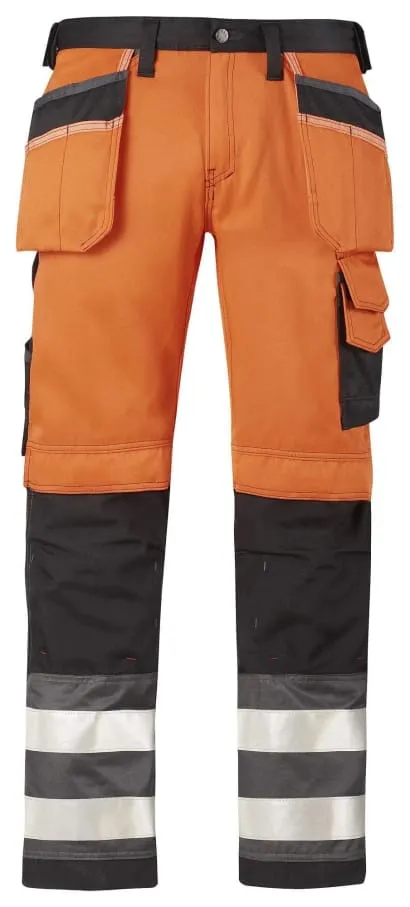 Snickers 3233 High Visibility Work Trousers with Kneepad & Holster Pockets, Class 2 -3233