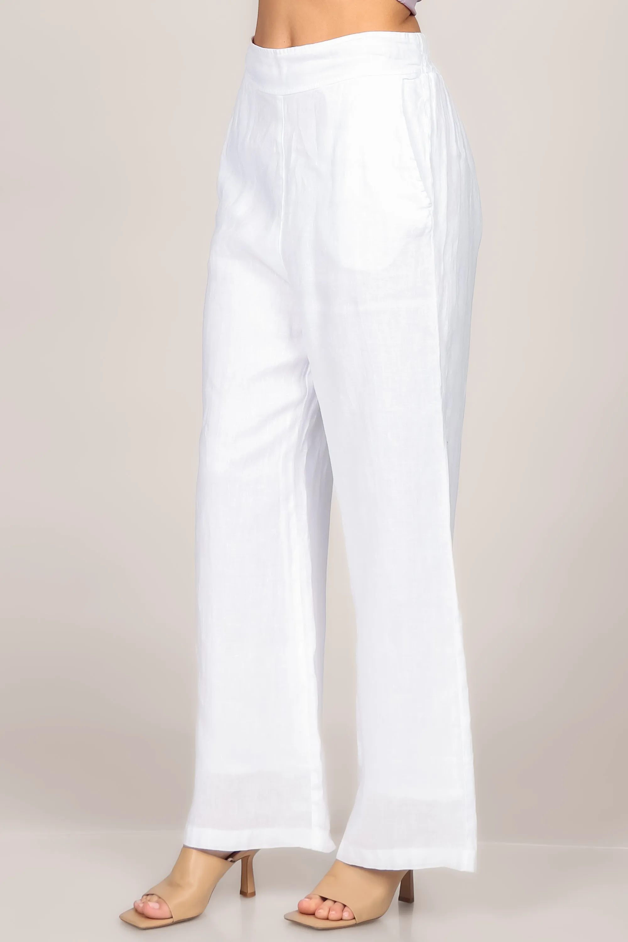 Straight Leg Lined Linen Pants