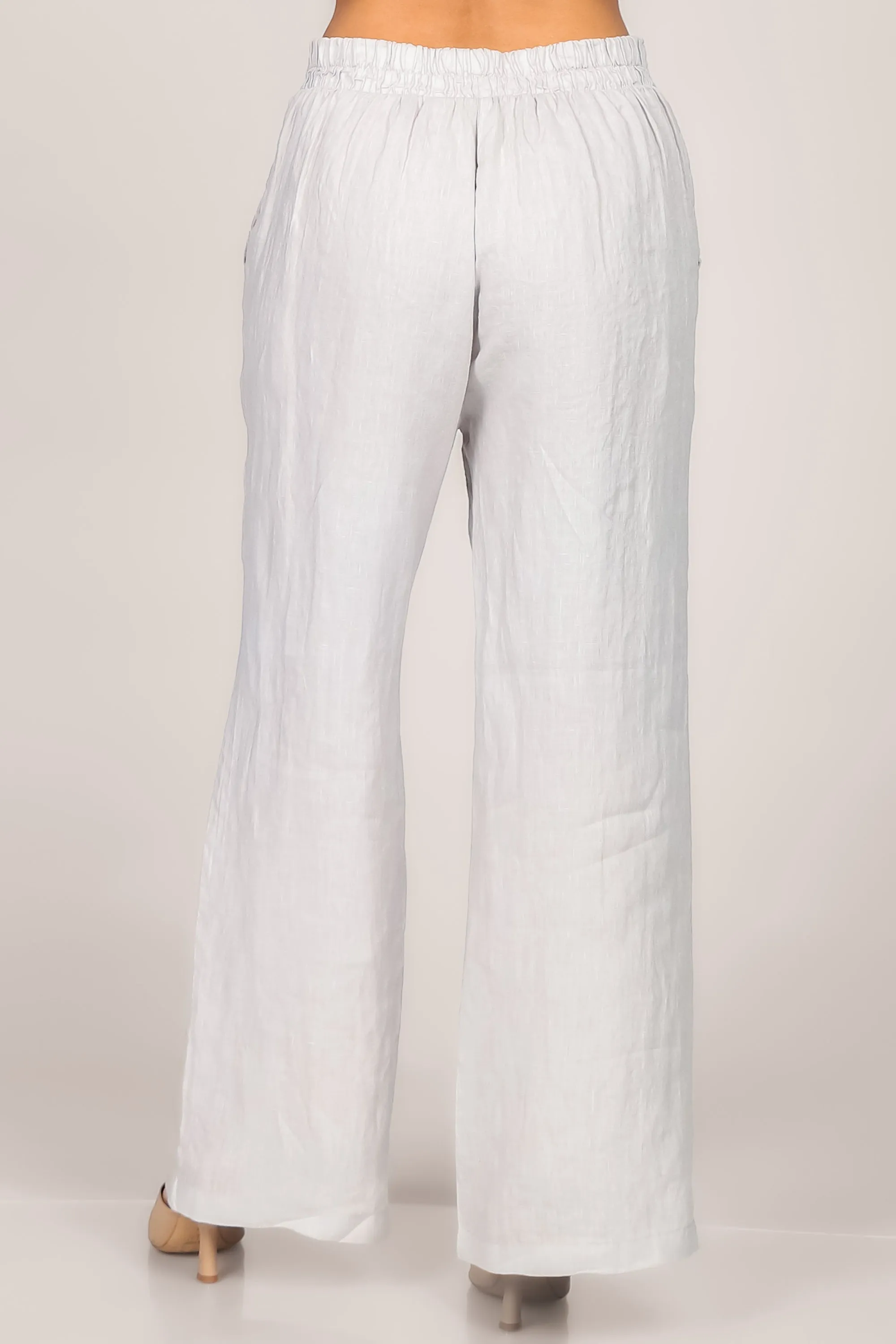 Straight Leg Lined Linen Pants