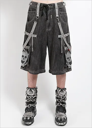 SUPER SKULL DENIM PANT GREY SKULL