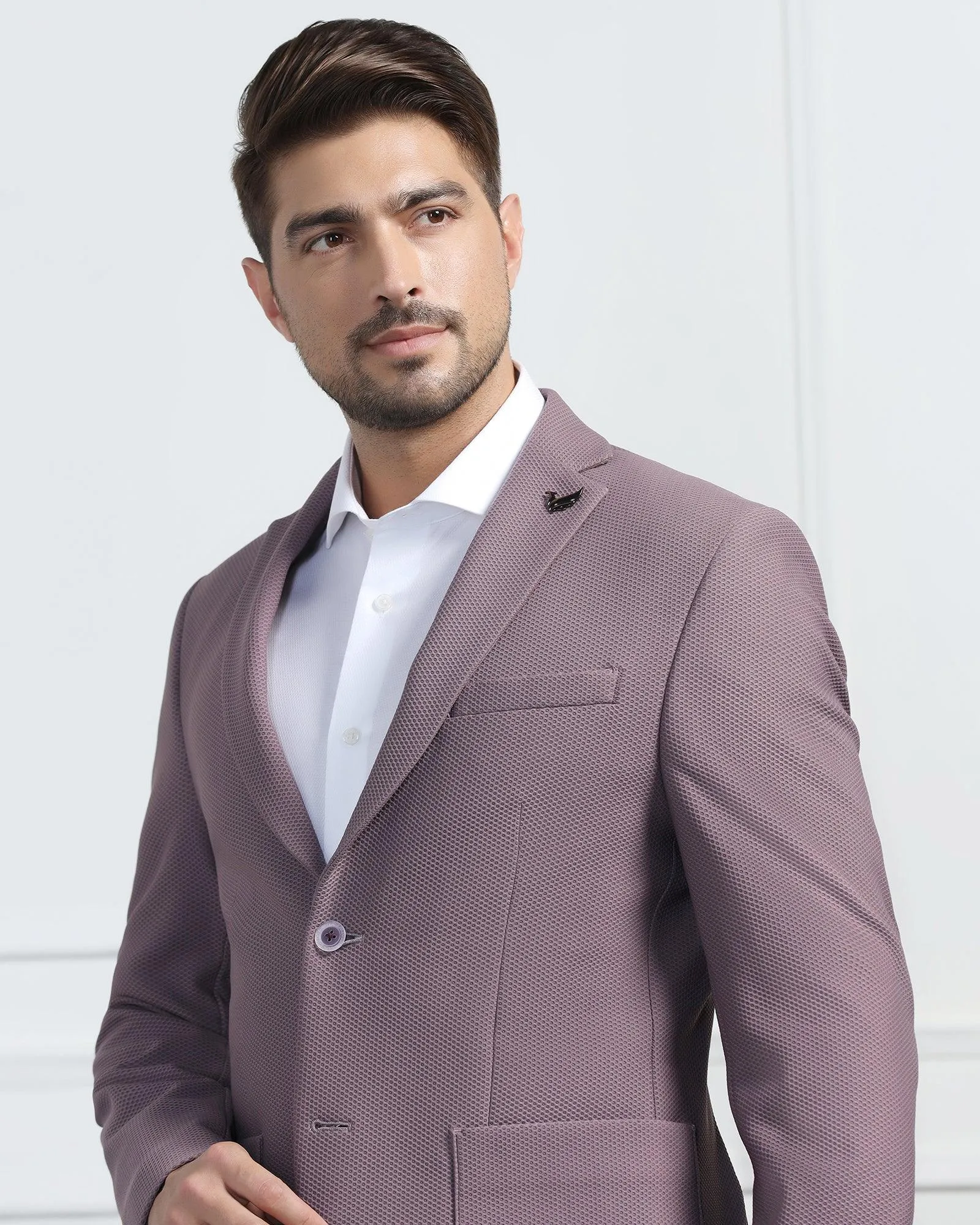 TechPro Formal Dusty Pink Textured Blazer - Renault