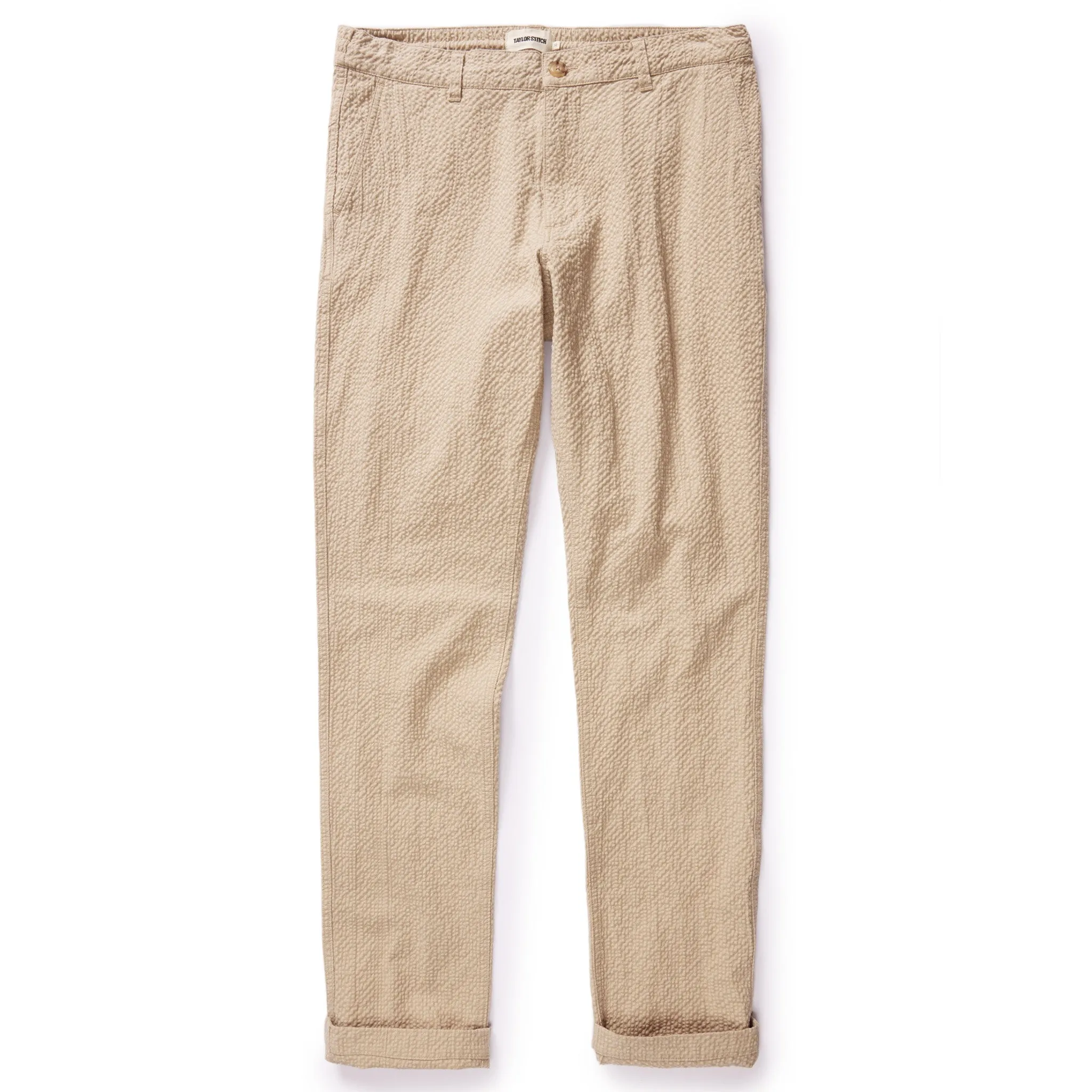 The Easy Pant in Heather Oat Seersucker