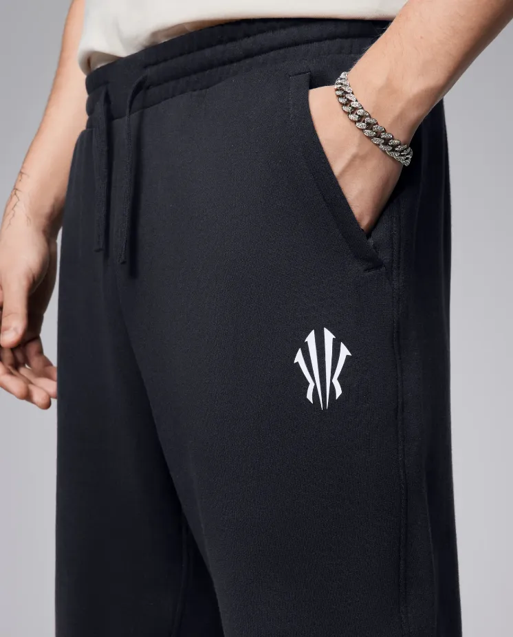 U KNIT TRACK PANTS "BLACK"