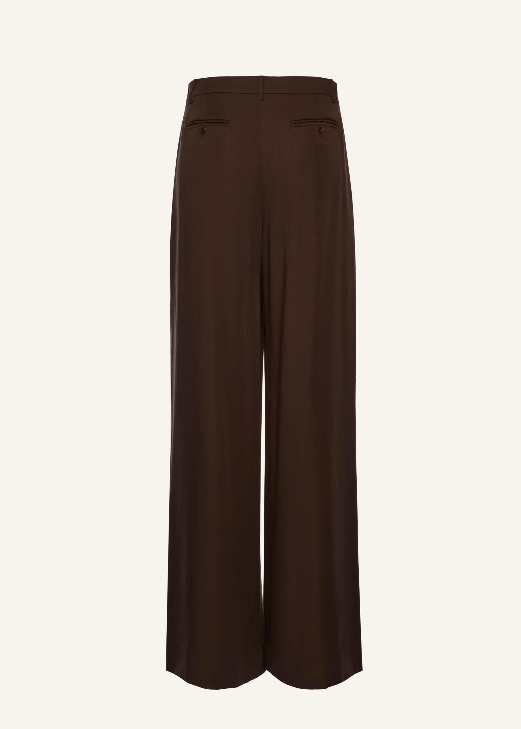 Wide-leg lyocell trousers in brown