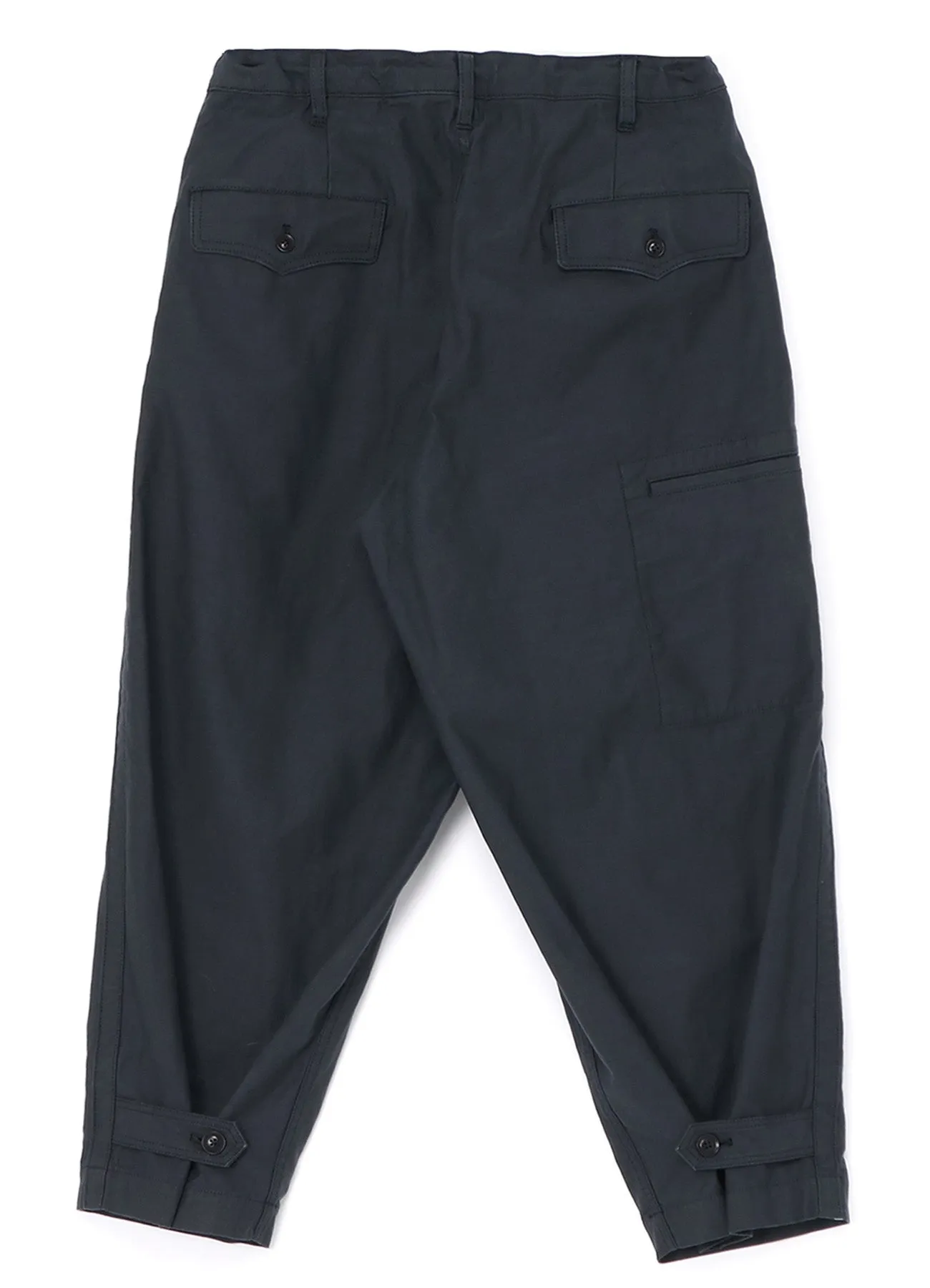 [Y's-Black Name]BACKSIDE SULFURIZATION SATIN 2 TUCK PANTS WITH WAIST BELT