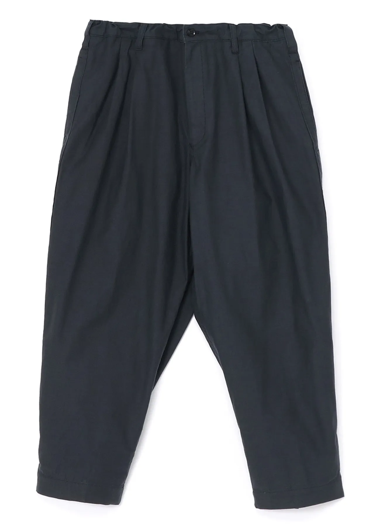 [Y's-Black Name]BACKSIDE SULFURIZATION SATIN 2 TUCK PANTS WITH WAIST BELT